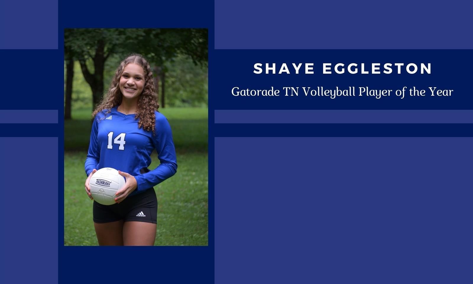 Shaye Eggleston holds a volleyball